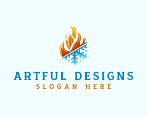 Ice Fire Thermal HVAC logo design