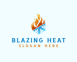 Fire - Ice Fire Thermal HVAC logo design