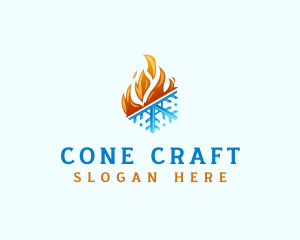 Ice Fire Thermal HVAC logo design