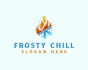 Freezer - Ice Fire Thermal HVAC logo design