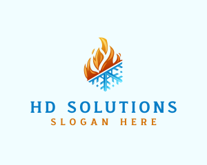 Ice Fire Thermal HVAC logo design