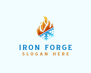 Ice Fire Thermal HVAC logo design