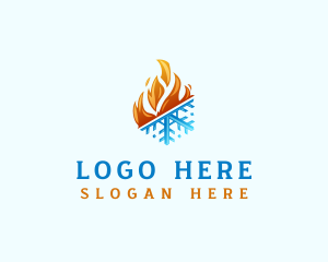Heating - Ice Fire Thermal HVAC logo design
