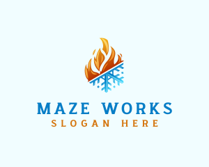 Ice Fire Thermal HVAC logo design