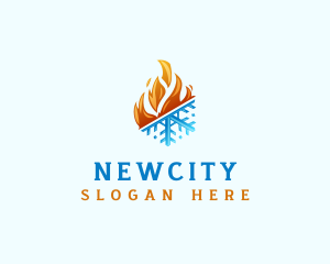 Ice Fire Thermal HVAC logo design