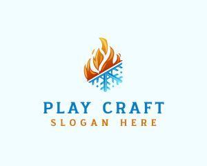 Ice Fire Thermal HVAC logo design