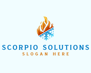 Ice Fire Thermal HVAC logo design