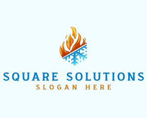 Ice Fire Thermal HVAC logo design