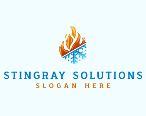 Ice Fire Thermal HVAC logo design