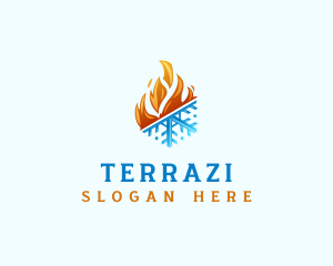 Ice Fire Thermal HVAC logo design