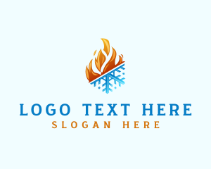 Cold - Ice Fire Thermal HVAC logo design