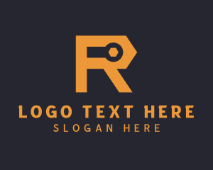 Wrench Tool Letter R Logo