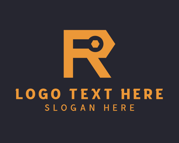 Machinist - Wrench Tool Letter R logo design