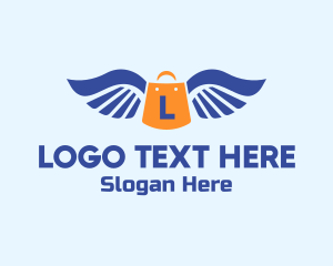 Shop - Shopping Wings Letter logo design