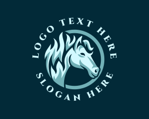 Equine - Wild Horse Mustang logo design