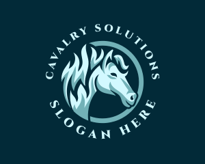 Cavalry - Wild Horse Mustang logo design