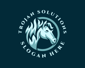 Trojan - Wild Horse Mustang logo design