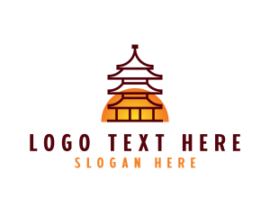 Shrine - Pagoda Temple Shrine logo design