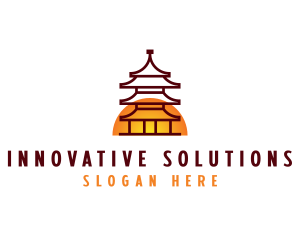 Mausoleum - Pagoda Temple Shrine logo design