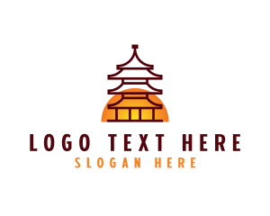 Pagoda Temple Shrine  Logo