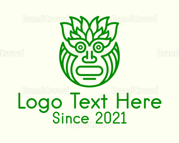 Leafy Tribal Mask Logo
