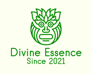 Sacred - Leafy Tribal Mask logo design