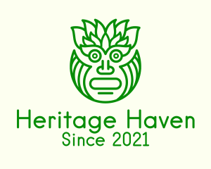 Historical - Leafy Tribal Mask logo design