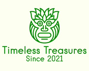 Historical - Leafy Tribal Mask logo design