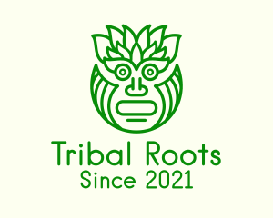 Tribal - Leafy Tribal Mask logo design