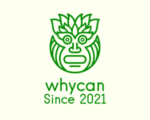 Quetzalcoatl - Leafy Tribal Mask logo design