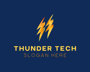 Thunder - Gradient Lightning Thunder logo design