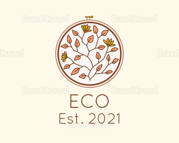 Autumn Flower Embroidery Logo