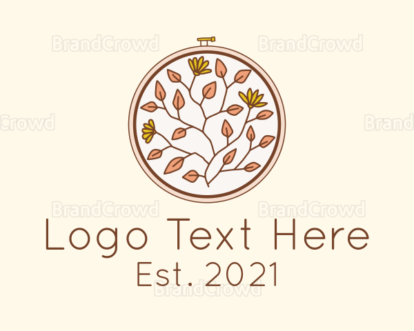 Autumn Flower Embroidery Logo