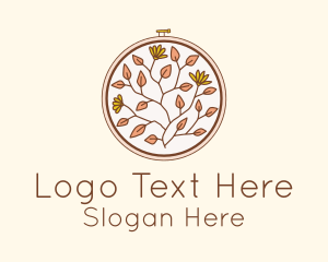Autumn Flower Embroidery Logo