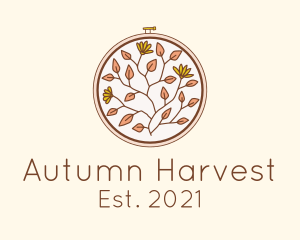 Autumn Flower Embroidery logo design