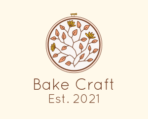 Autumn Flower Embroidery logo design