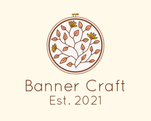 Autumn Flower Embroidery logo design