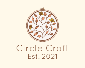 Autumn Flower Embroidery logo design