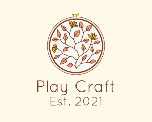 Autumn Flower Embroidery logo design