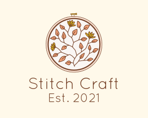 Autumn Flower Embroidery logo design