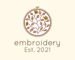 Autumn Flower Embroidery logo design