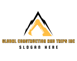 Excavation - Mountain Construction Business logo design