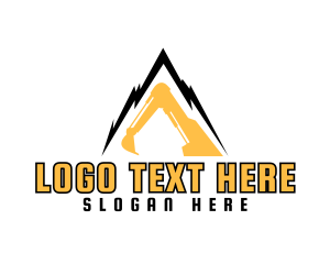 Miner - Mountain Construction Business logo design