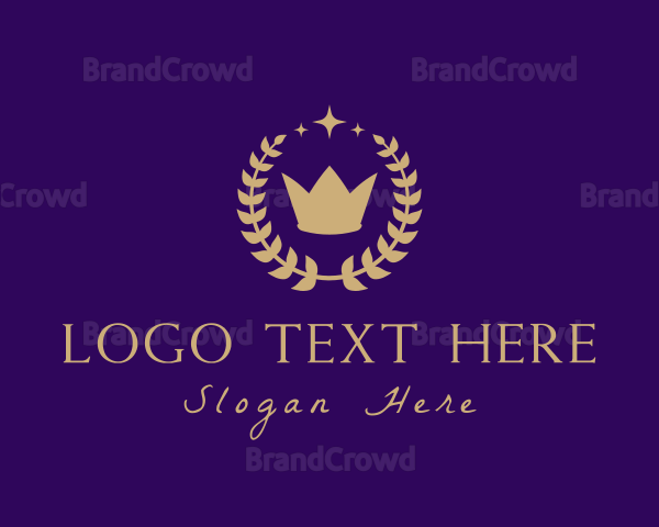 Sparkle Crown Wreath Logo