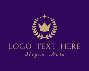 King - Sparkle Crown Wreath logo design