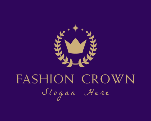 Sparkle Crown Wreath logo design