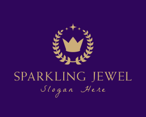 Sparkle Crown Wreath logo design