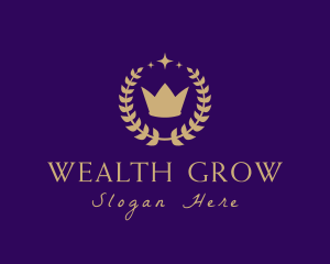 Sparkle Crown Wreath logo design