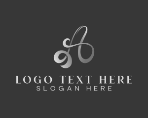 Salon - Cursive Apparel Letter A logo design