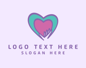 Charity Hand Heart logo design